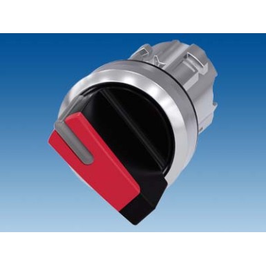 3SU1052-2BC20-0AA0 - Selector switch, illuminable, 22 mm, round, metal, shiny, red, selector switch, short, 2 switch posi - Siemens - Selector switch, illuminable, 22 mm, round, metal, shiny, red, selector switch, short, 2 switch posi - Siemens - 1