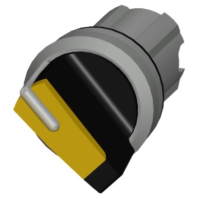 3SU1052-2BC30-0AA0 - Selector switch, illuminable, 22 mm, round, metal, shiny, yellow, selector switch, short, 2 switch p - Siemens - Selector switch, illuminable, 22 mm, round, metal, shiny, yellow, selector switch, short, 2 switch p - Siemens - 1