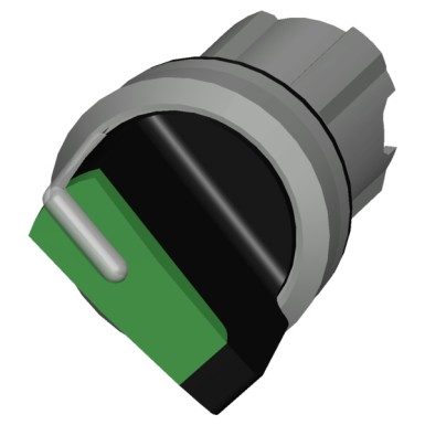 3SU1052-2BC40-0AA0 - Selector switch, illuminable, 22 mm, round, metal, shiny, green, selector switch, short, 2 switch po - Siemens - Selector switch, illuminable, 22 mm, round, metal, shiny, green, selector switch, short, 2 switch po - Siemens - 0