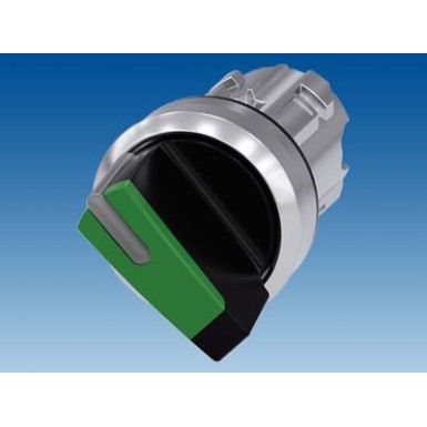 3SU1052-2BC40-0AA0 - Selector switch, illuminable, 22 mm, round, metal, shiny, green, selector switch, short, 2 switch po - Siemens - Selector switch, illuminable, 22 mm, round, metal, shiny, green, selector switch, short, 2 switch po - Siemens - 1