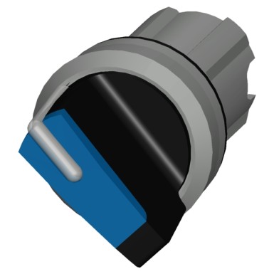 3SU1052-2BC50-0AA0 - Selector switch, illuminable, 22 mm, round, metal, shiny, blue, selector switch, short, 2 switch pos - Siemens - Selector switch, illuminable, 22 mm, round, metal, shiny, blue, selector switch, short, 2 switch pos - Siemens - 0