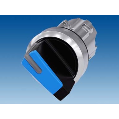 3SU1052-2BC50-0AA0 - Selector switch, illuminable, 22 mm, round, metal, shiny, blue, selector switch, short, 2 switch pos - Siemens - Selector switch, illuminable, 22 mm, round, metal, shiny, blue, selector switch, short, 2 switch pos - Siemens - 1