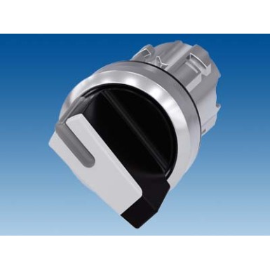 3SU1052-2BC60-0AA0 - Selector switch, illuminable, 22 mm, round, metal, shiny, white, selector switch, short, 2 switch po - Siemens - Selector switch, illuminable, 22 mm, round, metal, shiny, white, selector switch, short, 2 switch po - Siemens - 0