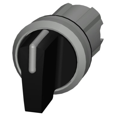 3SU1052-2BL10-0AA0 - Illuminable selector switch, 22 mm, round, metal shiny, black, Selector switch short, 3 switch posit - Siemens - Illuminable selector switch, 22 mm, round, metal shiny, black, Selector switch short, 3 switch posit - Siemens - 2