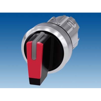 3SU1052-2BL20-0AA0 - Selector switch, illuminable, 22 mm, round, metal, shiny, red, selector switch, short, 3 switch posi - Siemens - Selector switch, illuminable, 22 mm, round, metal, shiny, red, selector switch, short, 3 switch posi - Siemens - 1