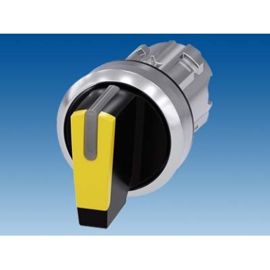 3SU1052-2BL30-0AA0 - Selector switch, illuminable, 22 mm, round, metal, shiny, yellow, selector switch, short, 3 switch p - Siemens - Selector switch, illuminable, 22 mm, round, metal, shiny, yellow, selector switch, short, 3 switch p - Siemens - 2