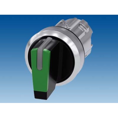 3SU1052-2BL40-0AA0 - Selector switch, illuminable, 22 mm, round, metal, shiny, green, selector switch, short, 3 switch po - Siemens - Selector switch, illuminable, 22 mm, round, metal, shiny, green, selector switch, short, 3 switch po - Siemens - 2