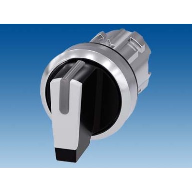 3SU1052-2BL60-0AA0 - Selector switch, illuminable, 22 mm, round, metal, shiny, white, selector switch, short, 3 switch po - Siemens - Selector switch, illuminable, 22 mm, round, metal, shiny, white, selector switch, short, 3 switch po - Siemens - 2