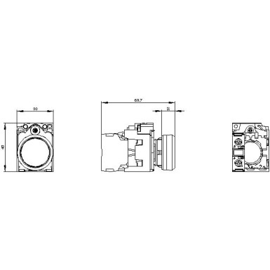 3SU1100-0AB10-1BA0 - Pushbutton, 22 mm, round, plastic, black, pushbutton, flat, momentary contact type, with holder, 1 N - Siemens - Pushbutton, 22 mm, round, plastic, black, pushbutton, flat, momentary contact type, with holder, 1 N - Siemens - 4