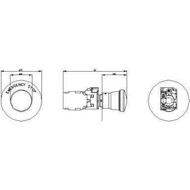 3SU1100-1HA20-1FG0 - EMERGENCY STOP mushroom-type actuator, 22 mm, round, plastic, red, 40 mm, positive latching, accordi - Siemens - EMERGENCY STOP mushroom-type actuator, 22 mm, round, plastic, red, 40 mm, positive latching, accordi - Siemens - 1