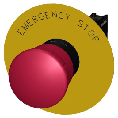 3SU1100-1HB20-1CG0 - EMERGENCY STOP mushroom pushbutton, 22 mm, round, plastic, red, 40 mm, positive latching, acc. to EN - Siemens - EMERGENCY STOP mushroom pushbutton, 22 mm, round, plastic, red, 40 mm, positive latching, acc. to EN - Siemens - 3