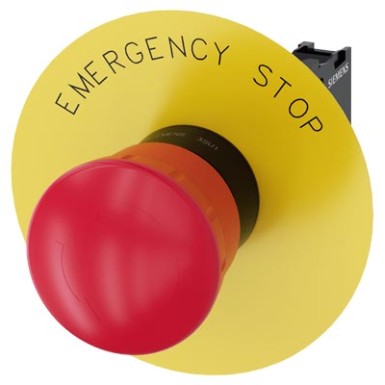 3SU1100-1HB20-1CG0 - EMERGENCY STOP mushroom pushbutton, 22 mm, round, plastic, red, 40 mm, positive latching, acc. to EN - Siemens - EMERGENCY STOP mushroom pushbutton, 22 mm, round, plastic, red, 40 mm, positive latching, acc. to EN - Siemens - 4