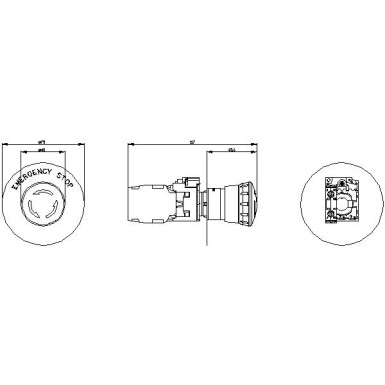 3SU1100-1HB20-1FG0 - EMERGENCY STOP mushroom pushbutton, 22 mm, round, plastic, red, 40 mm, positive latching, acc. to EN - Siemens - EMERGENCY STOP mushroom pushbutton, 22 mm, round, plastic, red, 40 mm, positive latching, acc. to EN - Siemens - 0