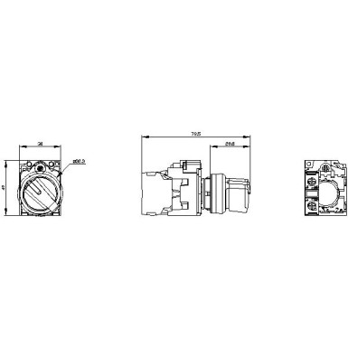 3SU1100-2BF60-1BA0 - Selector switch, illuminable, 22 mm, round, plastic, white, selector switch, short, 2 switch positio - Siemens - Selector switch, illuminable, 22 mm, round, plastic, white, selector switch, short, 2 switch positio - Siemens - 1