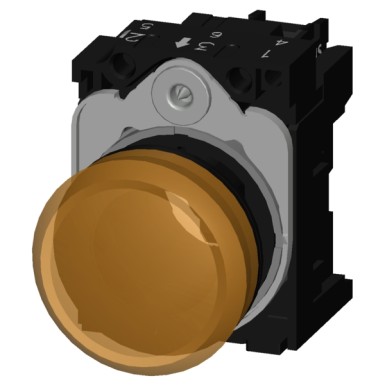 3SU1106-6AA00-1AA0 - Indicator lights, 22 mm, round, plastic, amber, lens, smooth, with holder, LED module, with integrat - Siemens - Indicator lights, 22 mm, round, plastic, amber, lens, smooth, with holder, LED module, with integrat - Siemens - 0