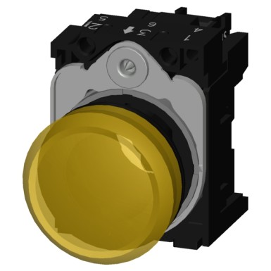 3SU1106-6AA30-1AA0 - Indicator lights, 22 mm, round, plastic, yellow, lens, smooth, with holder, LED module, with integra - Siemens - Indicator lights, 22 mm, round, plastic, yellow, lens, smooth, with holder, LED module, with integra - Siemens - 2