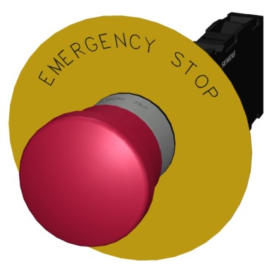 3SU1150-1HA20-1FG0 - EMERGENCY STOP mushroom pushbutton, 22 mm, round, metal, shiny, red, 40 mm, positive latching, acc. - Siemens - EMERGENCY STOP mushroom pushbutton, 22 mm, round, metal, shiny, red, 40 mm, positive latching, acc. - Siemens - 2