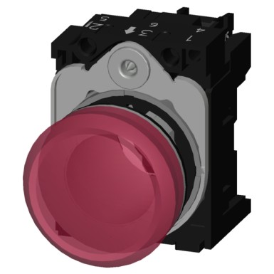 3SU1156-6AA20-1AA0 - Indicator lights, 22 mm, round, metal, shiny, red, lens, smooth, with holder, LED module with integr - Siemens - Indicator lights, 22 mm, round, metal, shiny, red, lens, smooth, with holder, LED module with integr - Siemens - 2