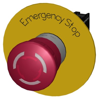 3SU1158-1HB20-1PT0 - EMERGENCY STOP mushroom pushbutton, illuminable, 22 mm, round, metal, shiny, red, 40 mm, positive la - Siemens - EMERGENCY STOP mushroom pushbutton, illuminable, 22 mm, round, metal, shiny, red, 40 mm, positive la - Siemens - 2