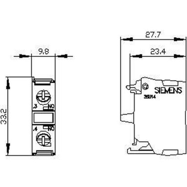 3SU1400-1AA10-1BA0 - Contact module with 1 contact element, 1 NO, screw terminal, for front plate mounting, Minimum order quantity 5 or a multiple of this - Siemens - Contact module with 1 contact element, 1 NO, screw terminal, for front plate mounting, Minimum order quantity 5 or a multiple of this - Siemens - 1