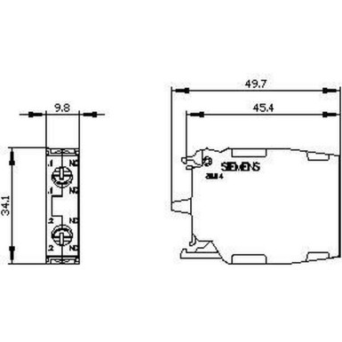 3SU1400-1AA10-1EA0 - Contact module with 2 contact elements, 2 NC, screw terminal, for front plate mounting - Siemens - Contact module with 2 contact elements, 2 NC, screw terminal, for front plate mounting - Siemens - 1