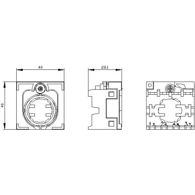 3SU1550-0BA10-0AA0 - Holder, 4-way, metal, for selector switch with 4 switch positions and for coordinate switch - Siemens - Holder, 4-way, metal, for selector switch with 4 switch positions and for coordinate switch - Siemens - 0