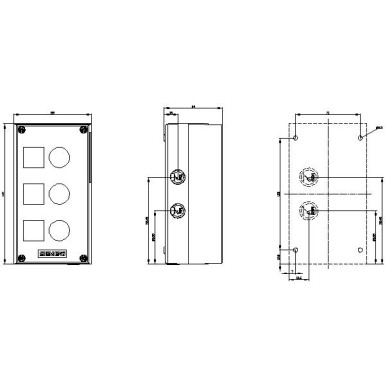 3SU1803-0AA00-0AB1 - Enclosure for command devices, 22 mm, round, Enclosure material plastic, enclosure top part gray, 3 - Siemens - Enclosure for command devices, 22 mm, round, Enclosure material plastic, enclosure top part gray, 3 - Siemens - 1