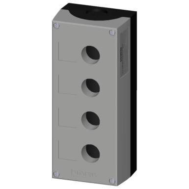 3SU1804-0AA00-0AB1 - Enclosure for command devices, 22 mm, round, Enclosure material plastic, enclosure top part gray, 4 - Siemens - Enclosure for command devices, 22 mm, round, Enclosure material plastic, enclosure top part gray, 4 - Siemens - 2