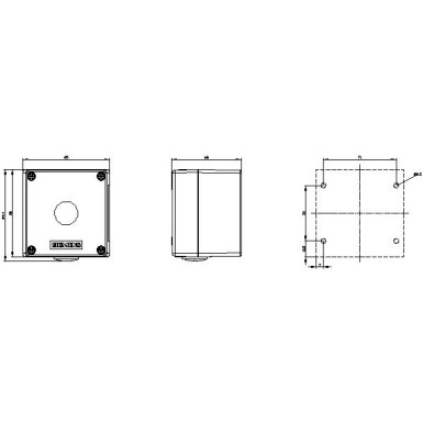 3SU1851-1AA00-1AA1 - Enclosure for 4 position knob, coordinate, ID key-operated switches and sensor switches, 22 mm, roun - Siemens - Enclosure for 4 position knob, coordinate, ID key-operated switches and sensor switches, 22 mm, roun - Siemens - 2