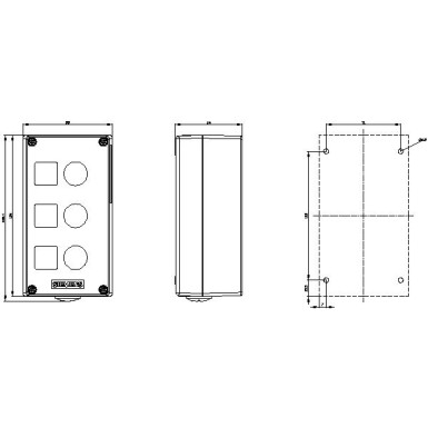 3SU1853-0AA00-0AB1 - Enclosure for command devices, 22 mm, round, Enclosure material metal, enclosure top part gray, 3 co - Siemens - Enclosure for command devices, 22 mm, round, Enclosure material metal, enclosure top part gray, 3 co - Siemens - 0