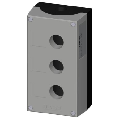 3SU1853-0AA00-0AB1 - Enclosure for command devices, 22 mm, round, Enclosure material metal, enclosure top part gray, 3 co - Siemens - Enclosure for command devices, 22 mm, round, Enclosure material metal, enclosure top part gray, 3 co - Siemens - 1