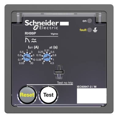 56292 - Residual current monitoring relay, VigiPacT RH99P, 30mA-30A, 110/130VAC 50/60Hz, front panel mounting - Schneider Electric - Residual current monitoring relay, VigiPacT RH99P, 30mA-30A, 110/130VAC 50/60Hz, front panel mounting - Schneider Electric - 0