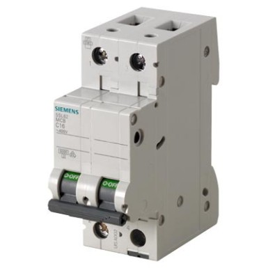 5SL6201-7 - Miniature circuit breaker 400 V 6kA, 2-pole, C, 1 A - Siemens - Miniature circuit breaker 400 V 6kA, 2-pole, C, 1 A - Siemens - 0