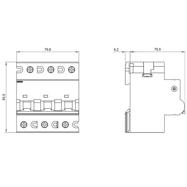 5SP4380-7 - Miniature circuit breaker 400 V 10kA, 3-pole, C, 80 A, D=70 mm - Siemens - Miniature circuit breaker 400 V 10kA, 3-pole, C, 80 A, D=70 mm - Siemens - 1