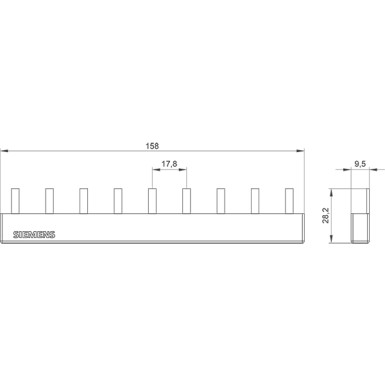 5ST3614 - Pin comb, 10mm2 Connection: 3x 3-phase protected against direct contact - Siemens - Pin comb, 10mm2 Connection: 3x 3-phase protected against direct contact - Siemens - 1