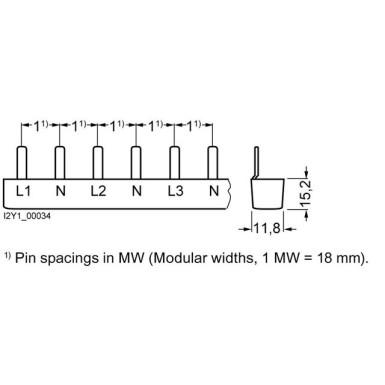 5ST3623 - Pin comb, 10mm2 Connection: 2x3X (single phase+N) protected against direct contact - Siemens - Pin comb, 10mm2 Connection: 2x3X (single phase+N) protected against direct contact - Siemens - 1