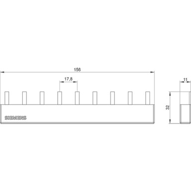 5ST3644 - Pin comb, 16mm2 Connection: 3x 3-phase protected against direct contact - Siemens - Pin comb, 16mm2 Connection: 3x 3-phase protected against direct contact - Siemens - 1