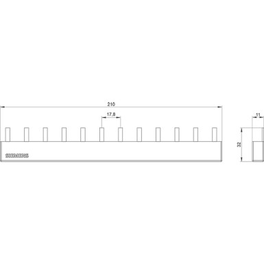 5ST3645 - Pin comb, 16mm2 Connection: 4x three-phase protected against direct contact - Siemens - Pin comb, 16mm2 Connection: 4x three-phase protected against direct contact - Siemens - 1