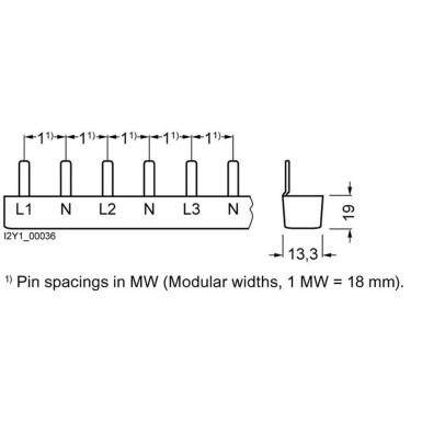 5ST3653 - Pin comb, 16mm2 Connection: 2x3X (single phase+N) protected against direct contact - Siemens - Pin comb, 16mm2 Connection: 2x3X (single phase+N) protected against direct contact - Siemens - 1