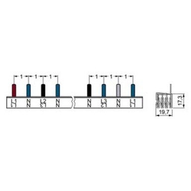 5ST3770-2 - Pin busbar, 10 mm2 56 MW, 4-phase, can be cut for LS 2P and RCBO 1P+N touch-safe without end caps - Siemens - Pin busbar, 10 mm2 56 MW, 4-phase, can be cut for LS 2P and RCBO 1P+N touch-safe without end caps - Siemens - 1