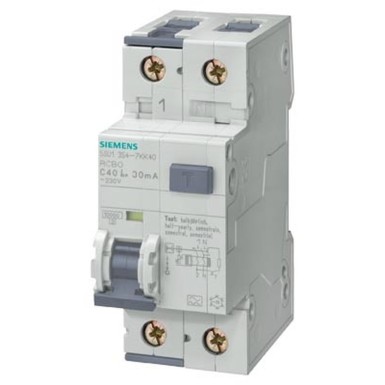 5SU1354-0KK06 - RCBO, 10 kA, 1P+N, Type AC, 30 mA, B char., In: 6 A, Un AC: 230 V - Siemens - RCBO, 10 kA, 1P+N, Type AC, 30 mA, B char., In: 6 A, Un AC: 230 V - Siemens - 0