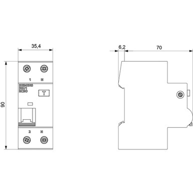 5SU1356-0KK06 - RCBO, 6 kA, 1P+N, Type AC, 30 mA, B char., In: 6 A, Un AC: 230 V - Siemens - RCBO, 6 kA, 1P+N, Type AC, 30 mA, B char., In: 6 A, Un AC: 230 V - Siemens - 1