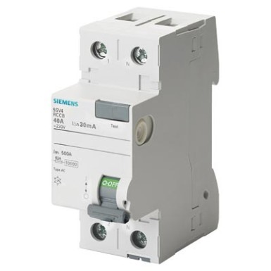 5SV4312-0GV01 - Differential switch, 2-pole, Type AC, In: 25 A, 30 mA, Un AC: 230 V, large packaging 36 pieces - Siemens - Differential switch, 2-pole, Type AC, In: 25 A, 30 mA, Un AC: 230 V, large packaging 36 pieces - Siemens - 0