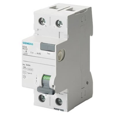 5SV4312-0KL - Differential switch, 2-pole, Type AC, In: 25 A, 30 mA, Un AC: 230 V, N left - Siemens - Differential switch, 2-pole, Type AC, In: 25 A, 30 mA, Un AC: 230 V, N left - Siemens - 0