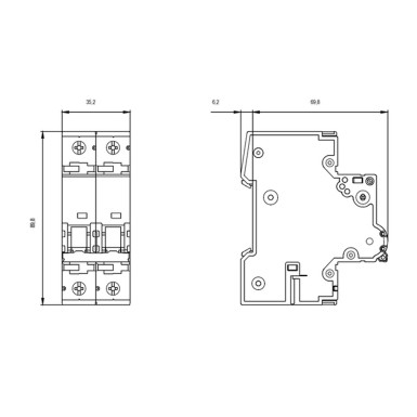 5SY4201-8 - Miniature circuit breaker 400 V 10kA, 2-pole, D, 1 A, D=70 mm - Siemens - Miniature circuit breaker 400 V 10kA, 2-pole, D, 1 A, D=70 mm - Siemens - 1