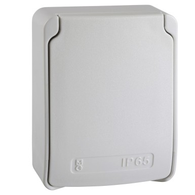 81139 - PratiKa socket grey 2P + E 10/16 A 250 V Italian IP65 surface - Schneider Electric - PratiKa socket grey 2P + E 10/16 A 250 V Italian IP65 surface - Schneider Electric - 0