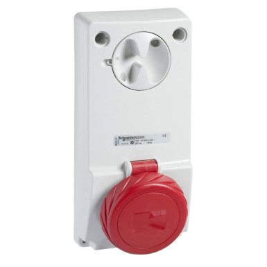 82084 - Unika interlocked socket 16 A 2P + E 380...415 V AC IP65 panel - Schneider Electric - Unika interlocked socket 16 A 2P + E 380...415 V AC IP65 panel - Schneider Electric - 0