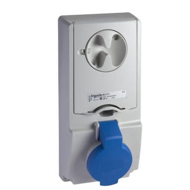 82132 - Unika interlocked socket 16 A 3P + E 200...250 V AC IP44 panel - Schneider Electric - Unika interlocked socket 16 A 3P + E 200...250 V AC IP44 panel - Schneider Electric - 0