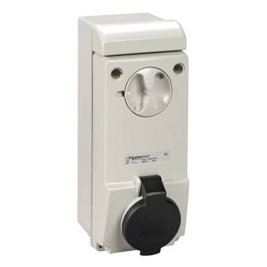 83037 - Unika interlocked socket 16 A 3P + E 480...500 V AC IP44 wall - Schneider Electric - Unika interlocked socket 16 A 3P + E 480...500 V AC IP44 wall - Schneider Electric - 0