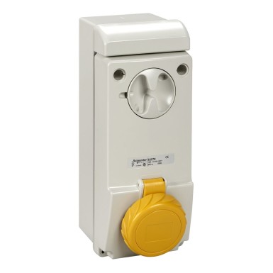 83078 - Unika interlocked socket 16 A 2P + E 100...130 V AC IP65 wall - Schneider Electric - Unika interlocked socket 16 A 2P + E 100...130 V AC IP65 wall - Schneider Electric - 0